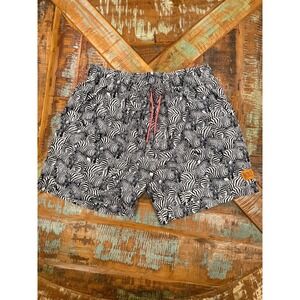 Mens Bronte Zebra Print Athletic Shorts Size XL